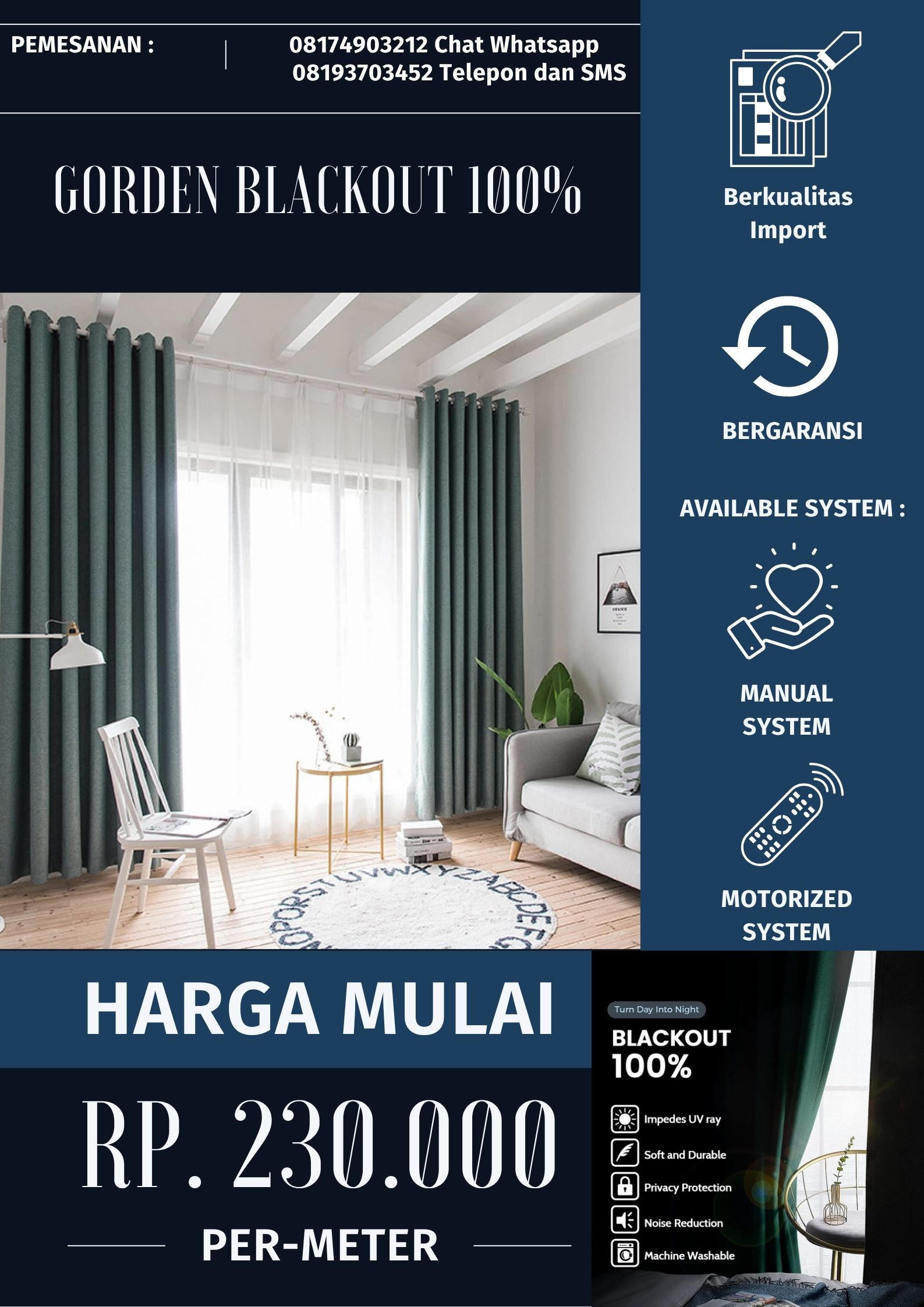 jual gorden blackout di pantai indah kapuk